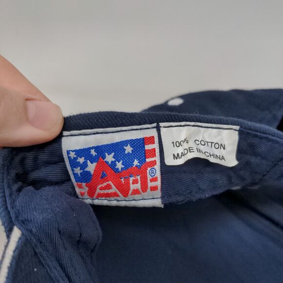 American Eagle Strapback Hat Blue One Size Embroidered Patriotic 6 Panel - Picture 7 of 7